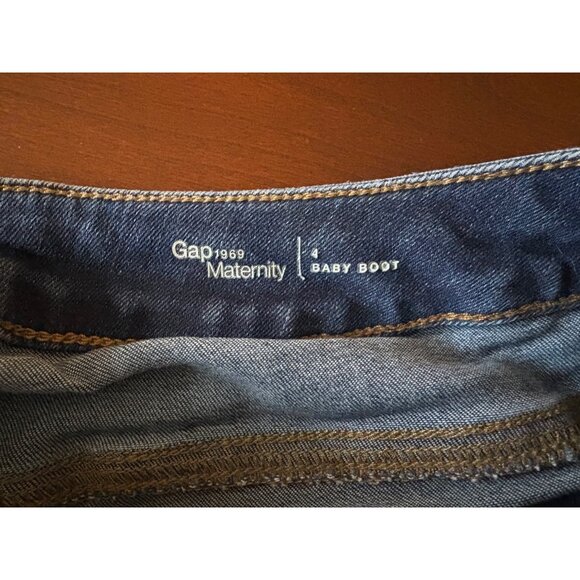 GAP Maternity Baby Boot Side Panel Jeans Medium Indigo Blue Denim Size 4 - Picture 5 of 12